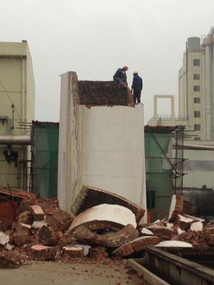 脚手拆除砖砌烟囱