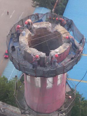 水泥烟囱拆除